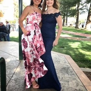 Elegant floral prom dress